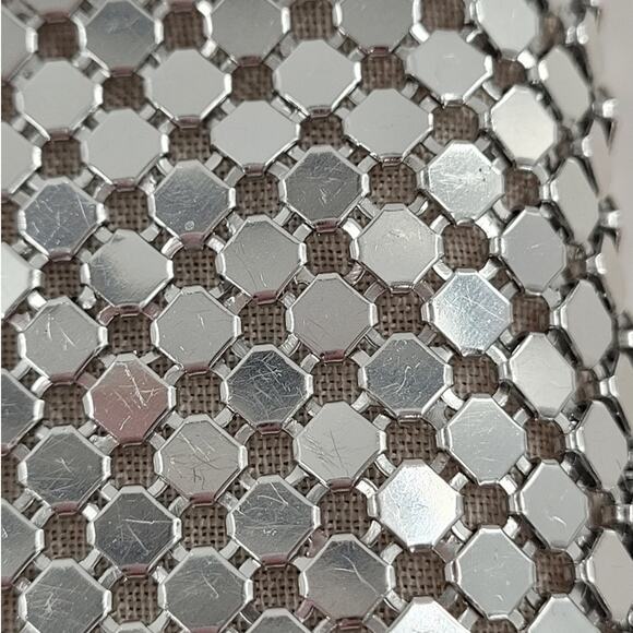 Vintage 70s Silver Chainmail Mesh Crossbody Disco Y2K Party Bag Retro Purse‎ - Picture 10 of 12